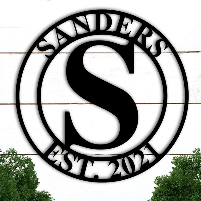 Personalized Family Name Sign, Metal Last...