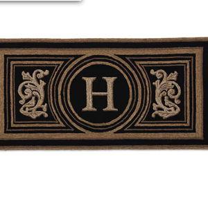 Monogrammed Door Mat Color: Black - Letter: S - 24x39