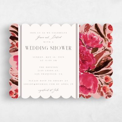 Orange Scalloped Wedding Wedding Shower Invitation - Waverly Landscape