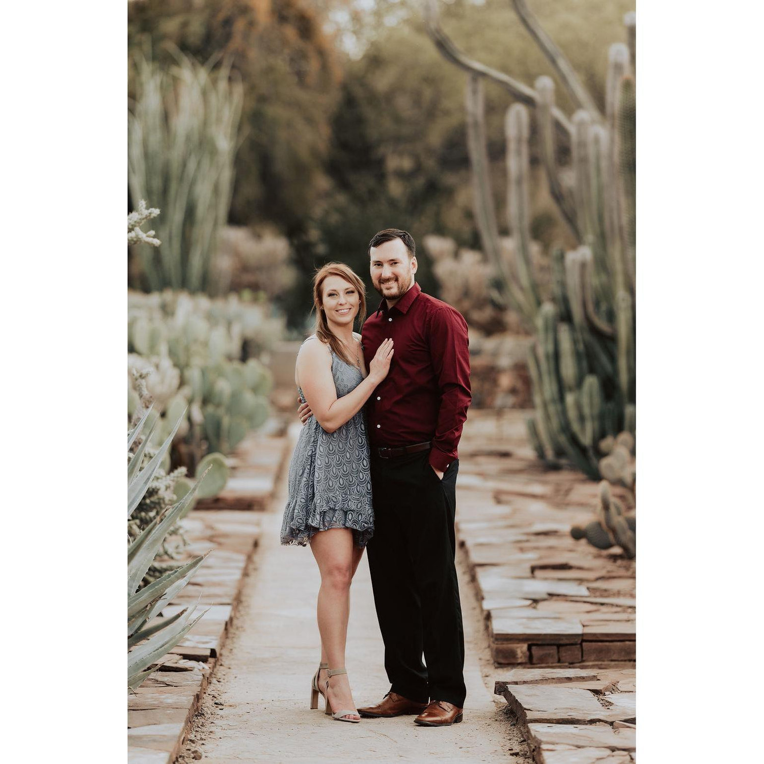 Engagement photos at the Desert Botanical Gardens