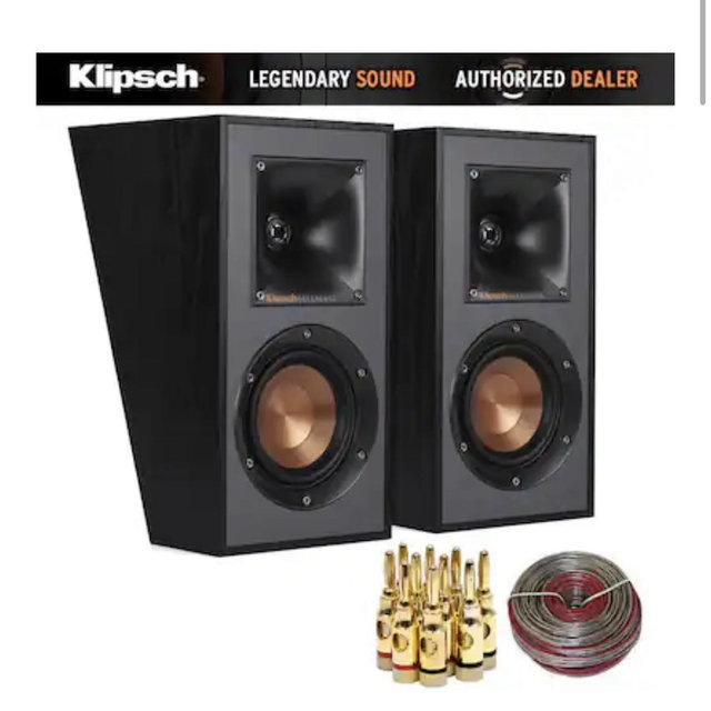 Klipsch - R-41SA Dolby Atmos High Performance Elevation Surround Set + Banana Plugs & Wire Bundle
