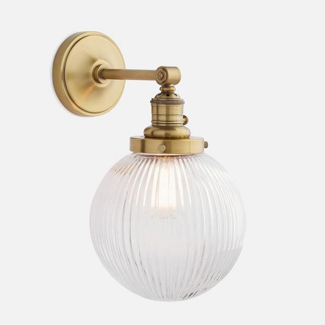 Glass Globe Hood & Brass Sconce