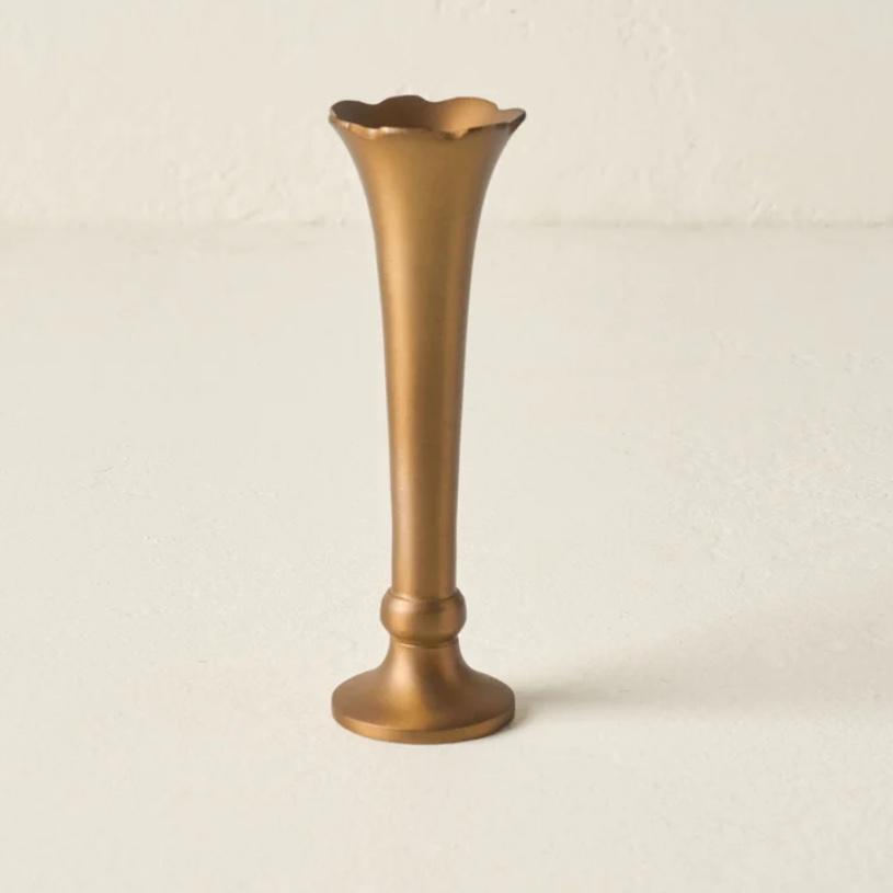 Flannery Scalloped Brass Bud Vase