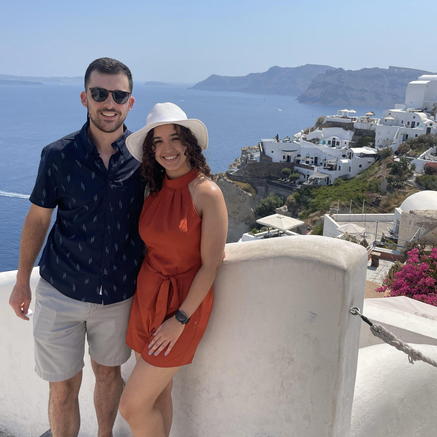 Conor and Ale's first cruise together: Santorini, Greece.