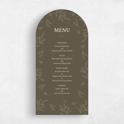 Green Arch Wedding Menu - Norcross