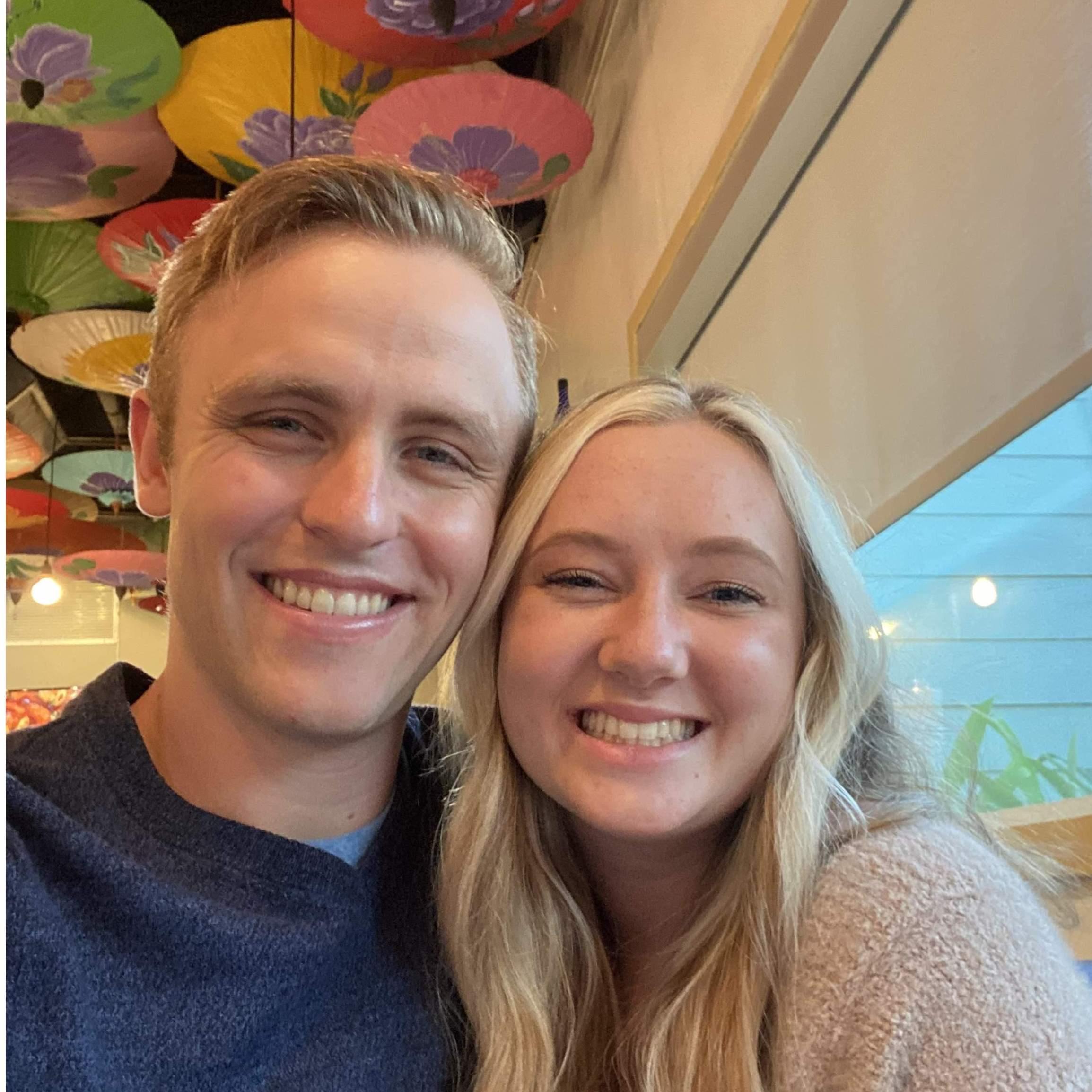 Celebrating our one year together at Sap's Thai Cuisine. 