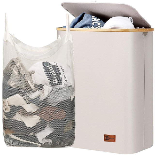 DOFASAYI Laundry Basket with Lid - 145L Extra Large Laundry Hamper with Removable Bag, Handles, Foldable Clothes Hampers for Dirty Laundry Storage, Hamper for Laundry Room, Bedroom, Beige