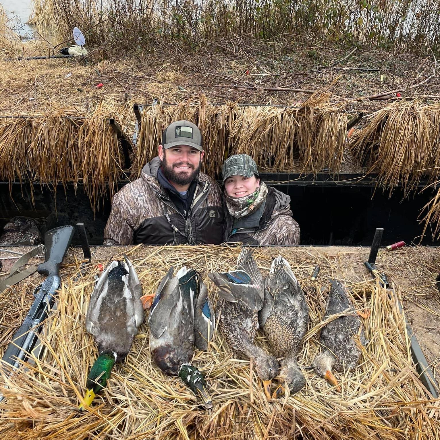 A hobby we share is duck hunting together.
