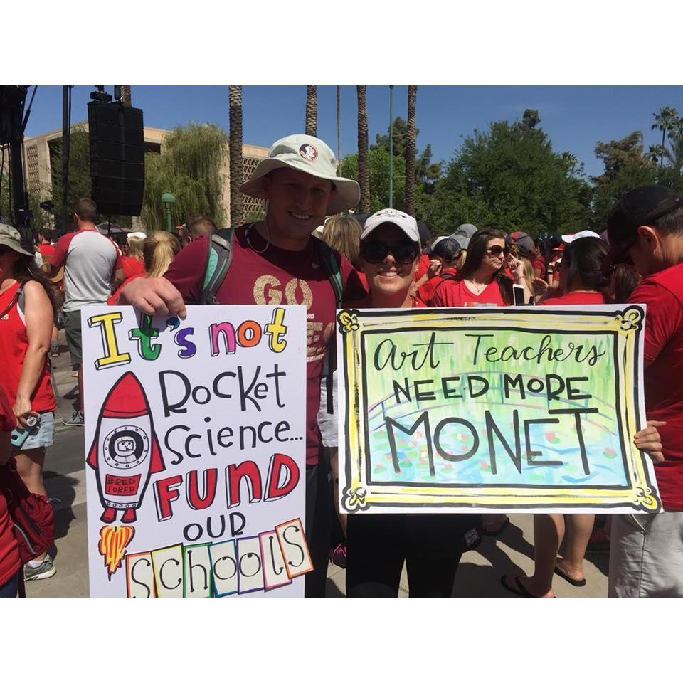 Fighting the good fight together at the #RedforEd protest for better education funding in Arizona.