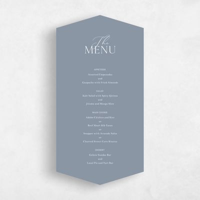 Blue Diamond Wedding Menu - Olaya