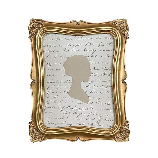 Sunlit Vintage Picture Frame 8x10 Inch, Luxury Antique Photo Frames with Glass Front, Photo Display, Tabletop Wall Hanging, Gold