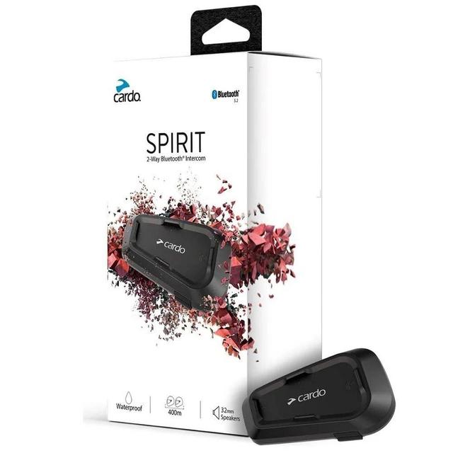 Cardo Systems Spirit Motorcycle Bluetooth Communication Headset - Black, Single Pack