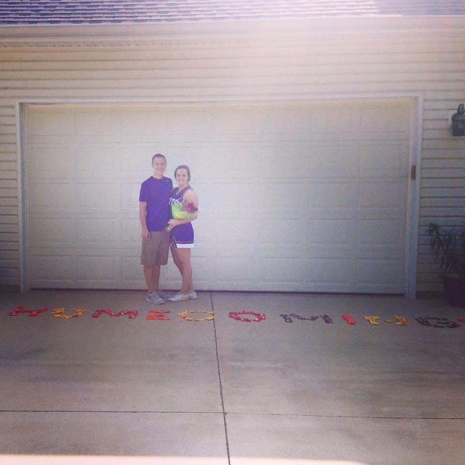 September 2014; Austin asking Brittany to senior homecoming!
