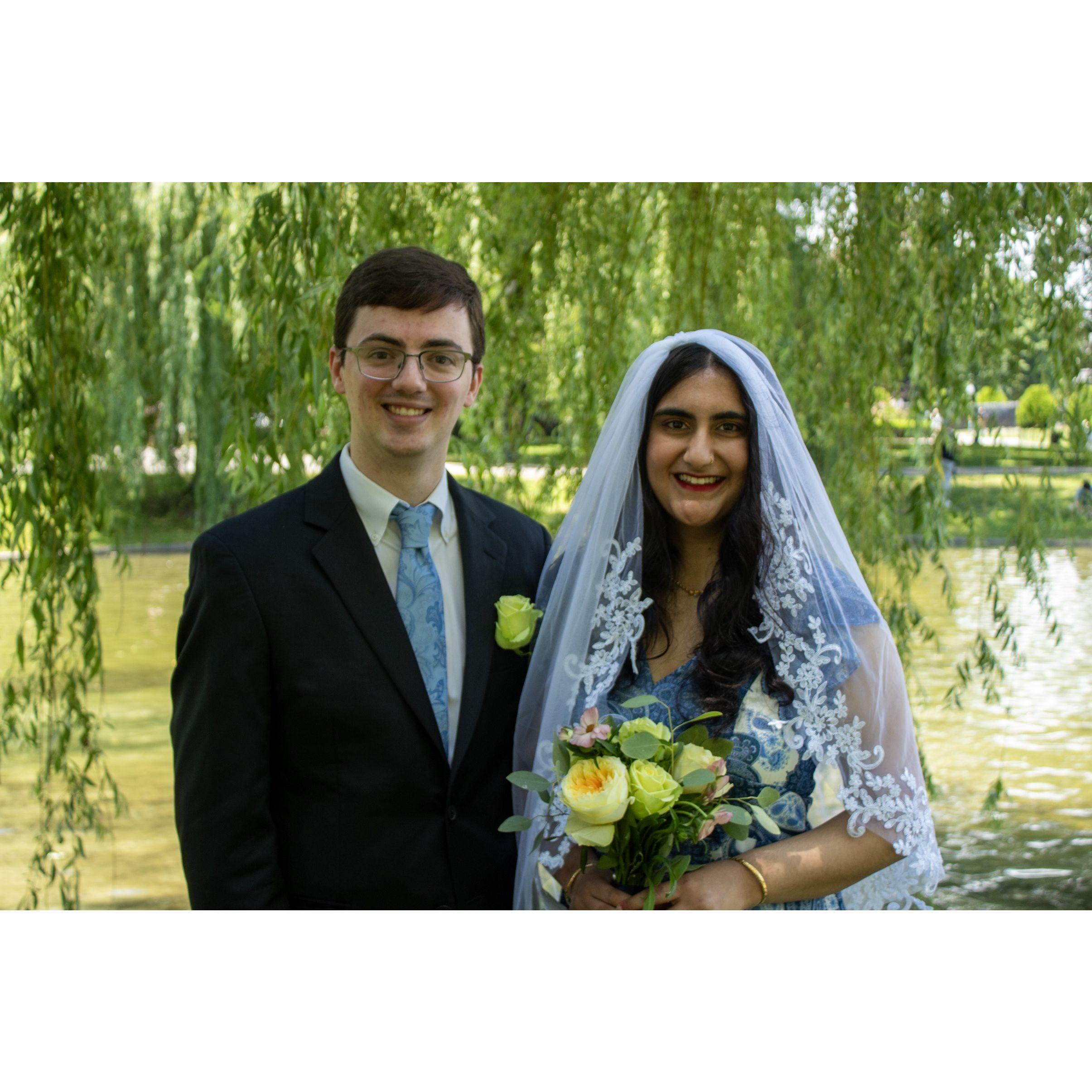 From our legal wedding in Massachusetts on June 17, officiated by Kyle's father, Tom.