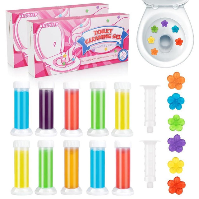 Toilet Gel, 120 Count 9 Kinds Of Scent Toilet Gel Stamp Toilet Bowl Cleaners