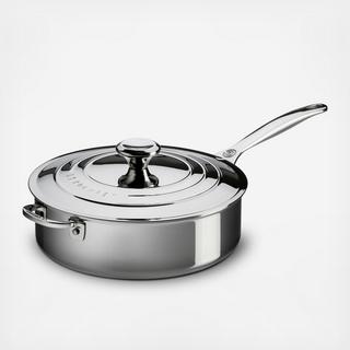 Stainless Covered Saute Pan with Helper Handle