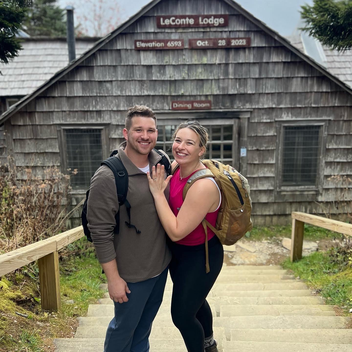Engaged on Mt. Leconte!