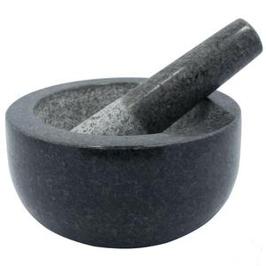Kota Japan Large Black Granite Mortar & Pestle Natural Stone Grinder for Spices, Seasonings, Pastes, Pestos and Guacamole