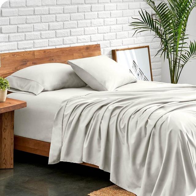 Bare Home California King Sheet Set - 1800 Ultra-Soft Microfiber Cal King Bed Sheets - Double Brushed - Deep Pockets - Easy Fit - 4 Piece Set - Bed Sheets (California King, Cream)
