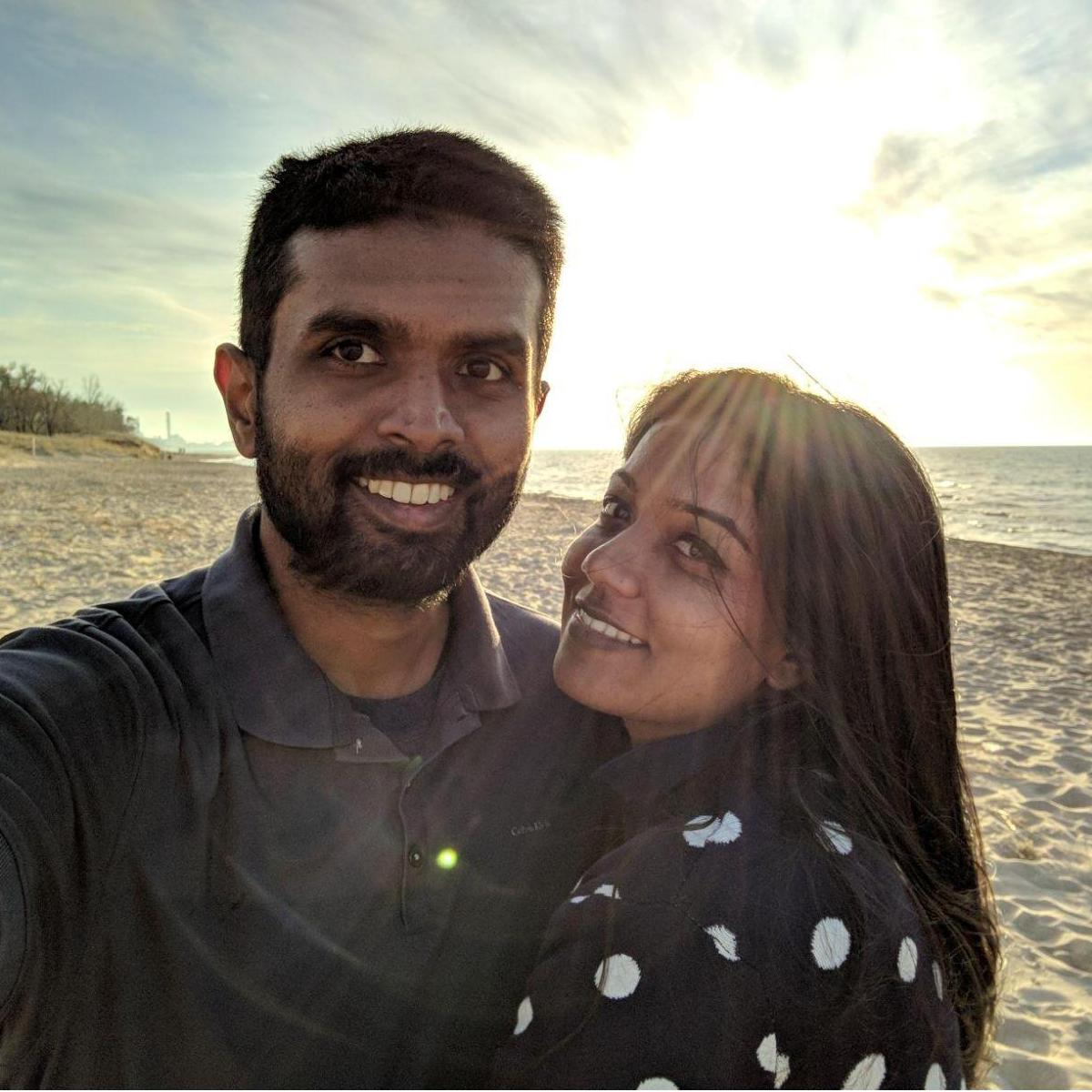Little things that we love doing!Watching beautiful sunset at a beach :-)