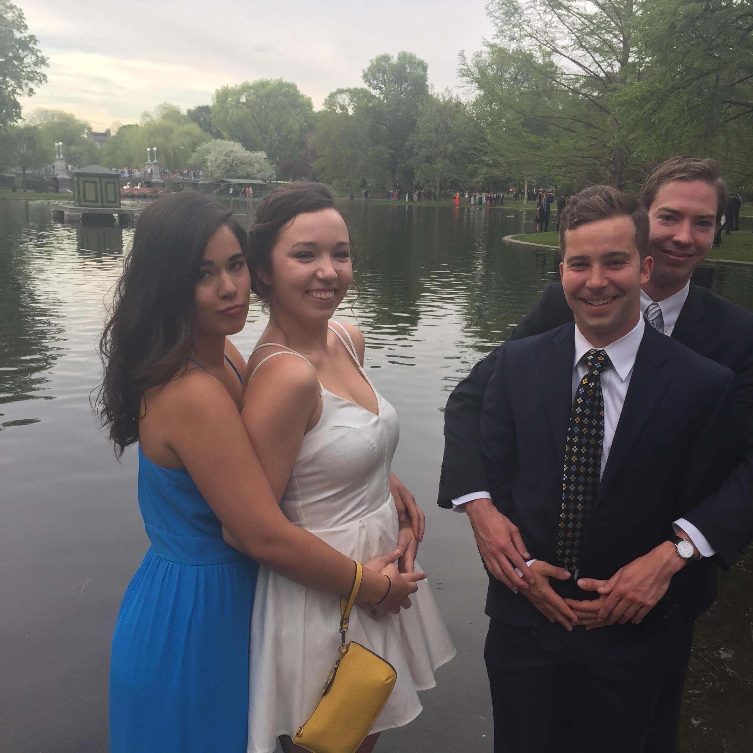 Prom picture at BC Commencement Ball with one of the Maids of Honor and Best Men, 2015