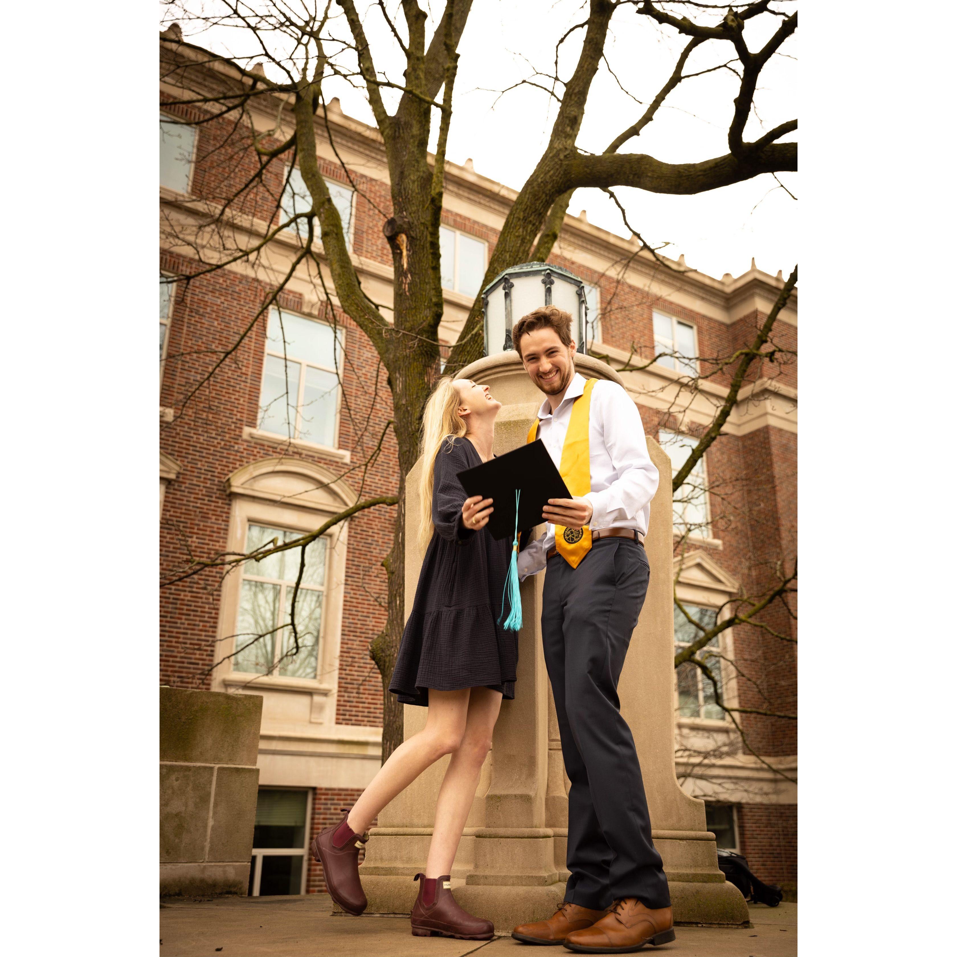 William's Best Man, Sam, took these photos of us on Purdue's campus for William's graduation