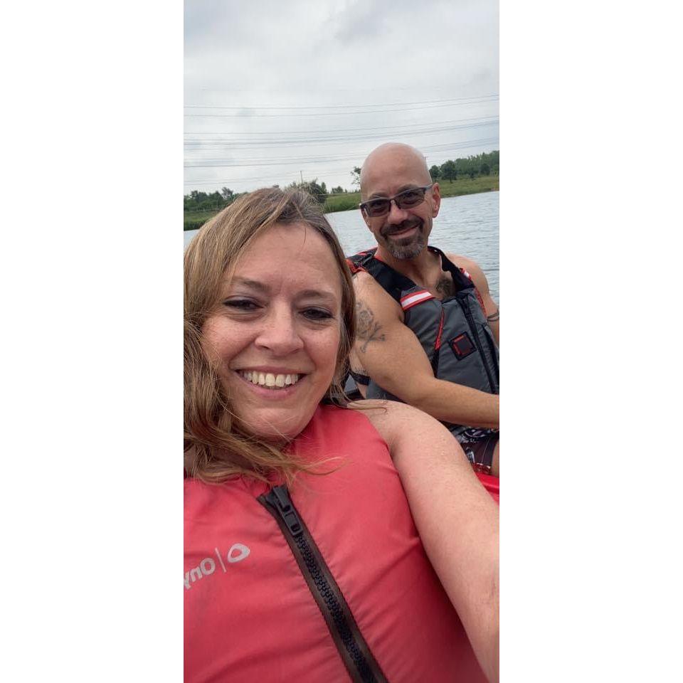 Kayaking with our small group that we started through our singles group at church/Chicagoland area singles!  Starting this group has been the beginning of beautiful relationships!! 💕✝️🥳God is good!🥰