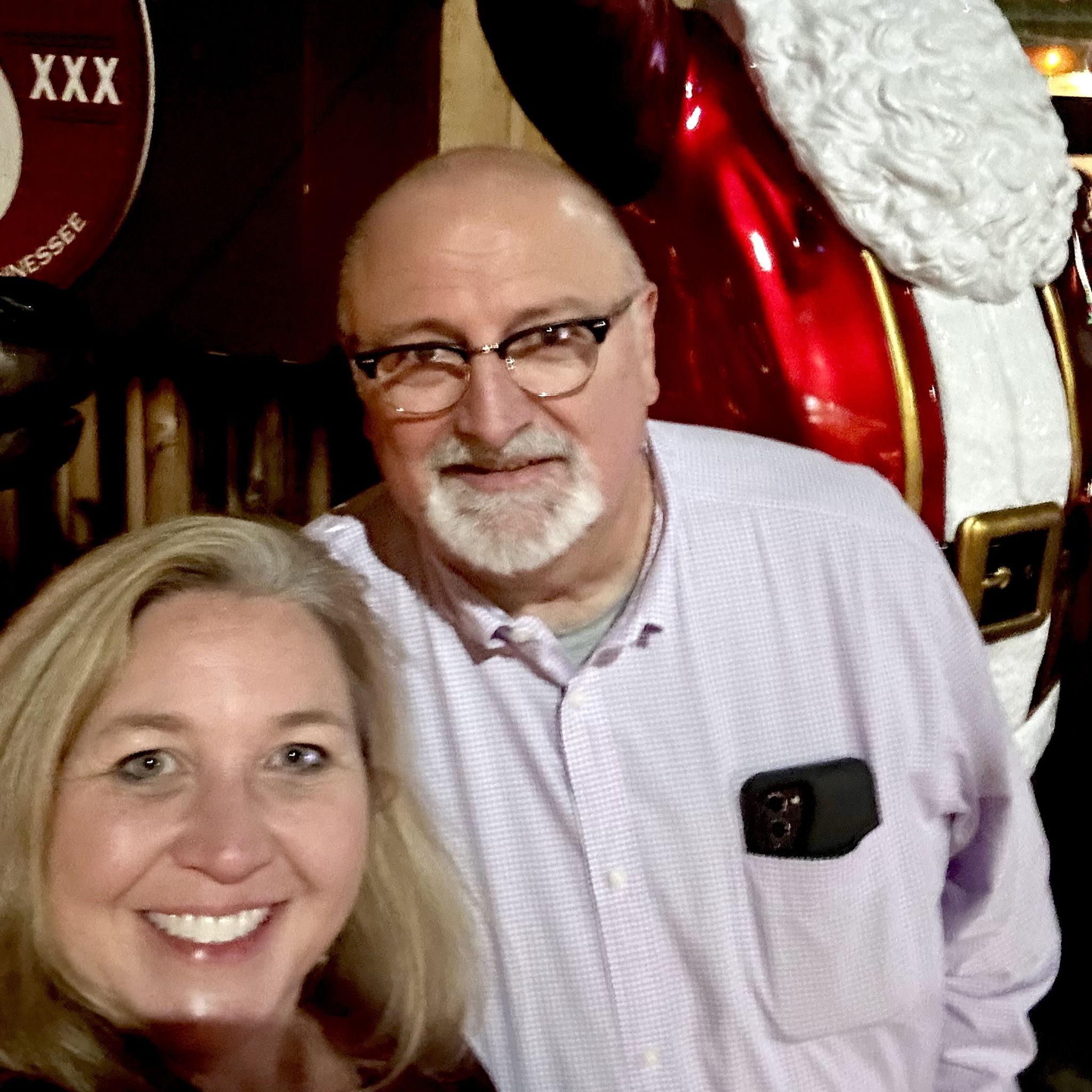 The bride and groom in Gatlinburg, TN on a weekend getaway trip!