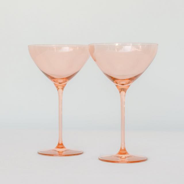 Estelle Colored Martini Glass - Set of 2 {Blush Pink}