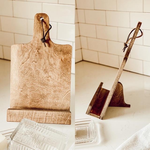 Rustic Wooden Cookbook/Tablet Holder