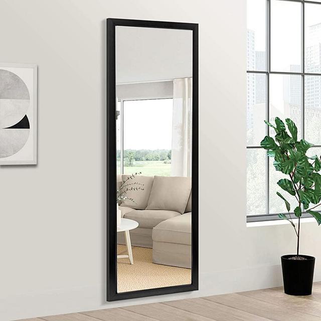 ElevensMirror Full Length Mirror Wall Mirror Wall Mounted Hanging Mirror Bedroom Bathroom Living Room(Black (55" x 12"))
