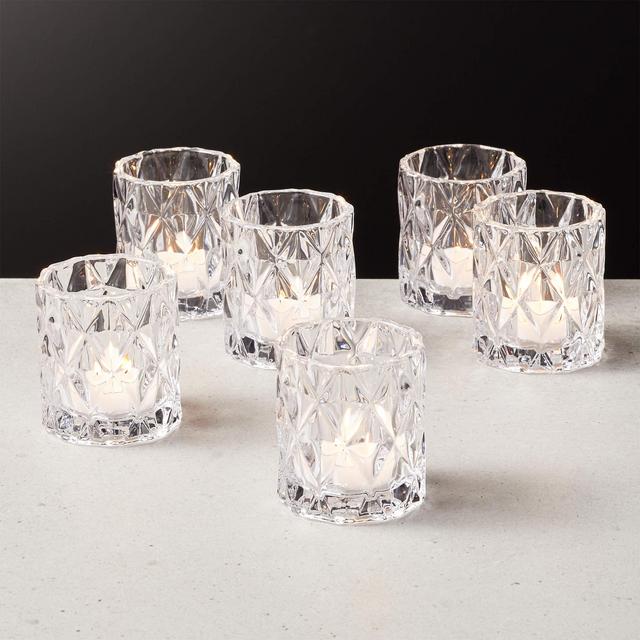 Betty Clear Tea Light Candle Holder Set of 6