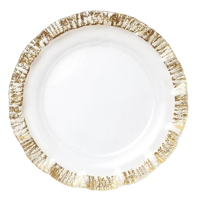 Rufolo Glass - Gold Ruffle Charger 12.75”