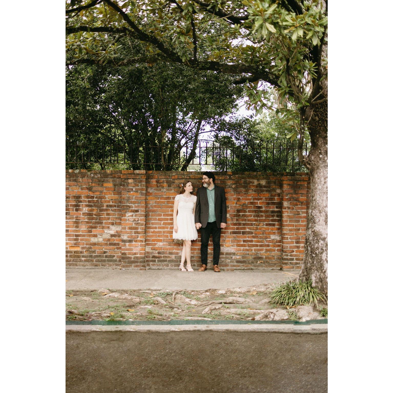 Engagement photo shoot at the historic Prytania Theatre in Uptown New Orleans.