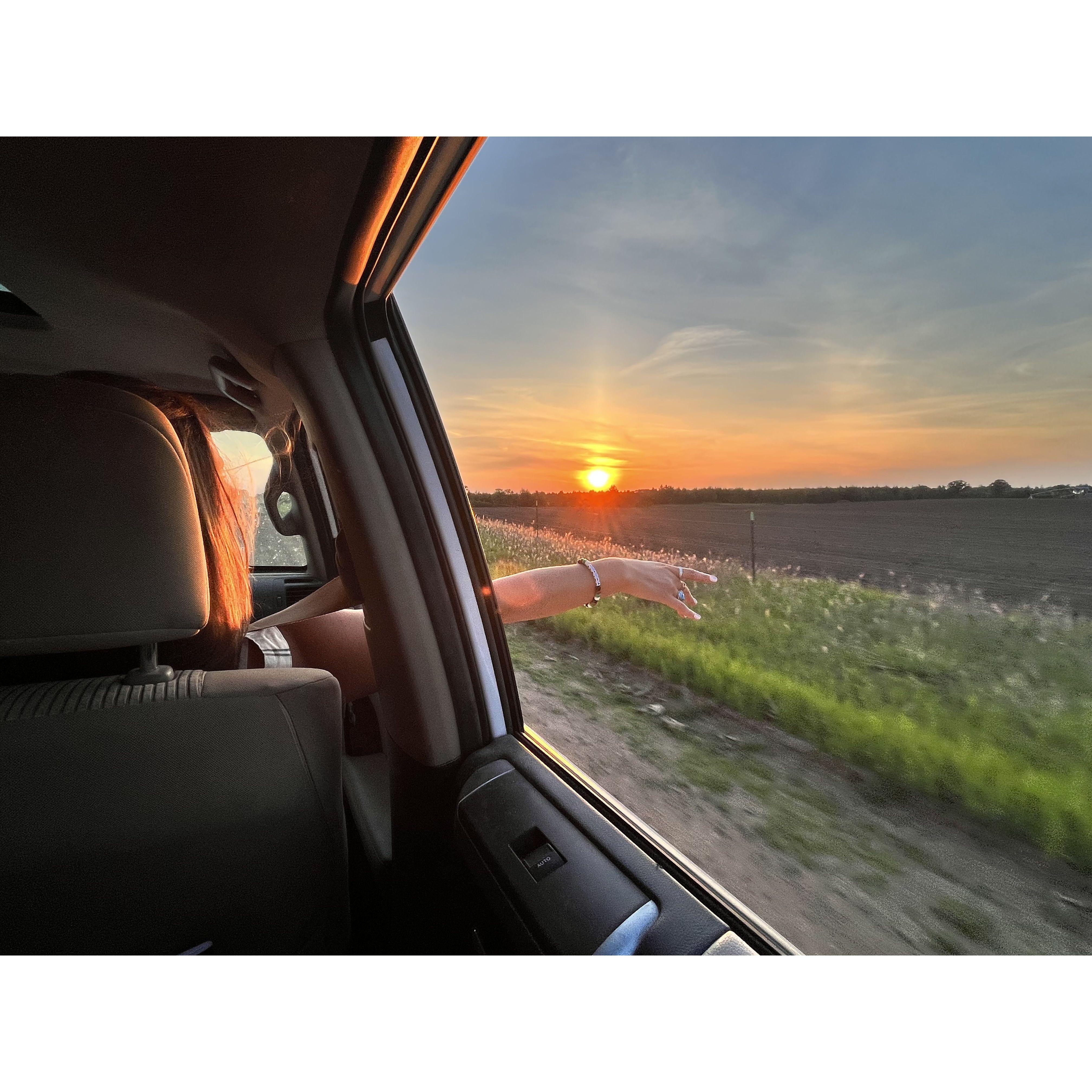 A beautiful sunset during Alaina's Bachelorette Weekend - Two Inlets, MN, June 2023