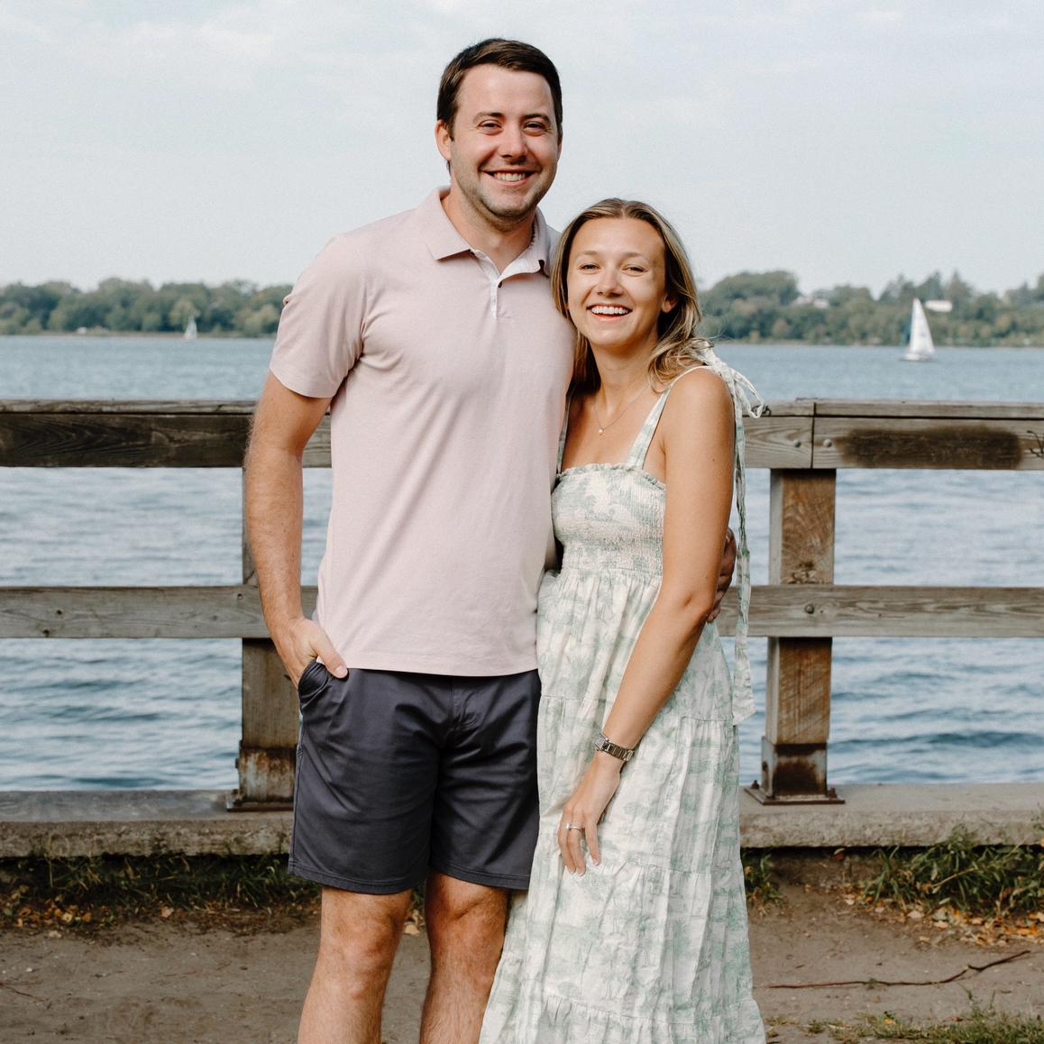 The day we got engaged! Matt proposed by the lake in Minneapolis where we went on our first date