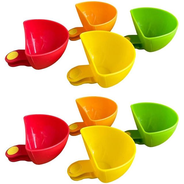 8-piece Dip Clip for Bowls Plates | French fries and dipping sauce service set | For ketchup, spices, salt, sugar, salad dressing, spices | Colorful sandwich dipping sauce bowls for portion control