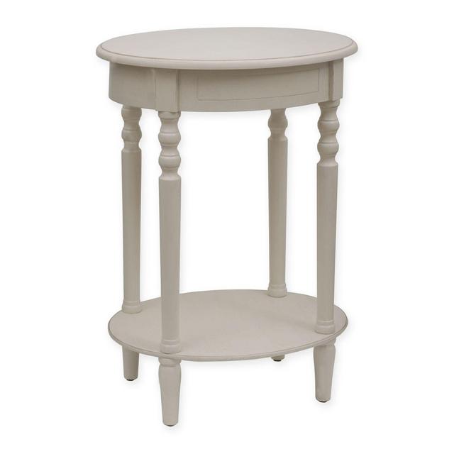 Decor Therapy Oval Accent Table in Antique White