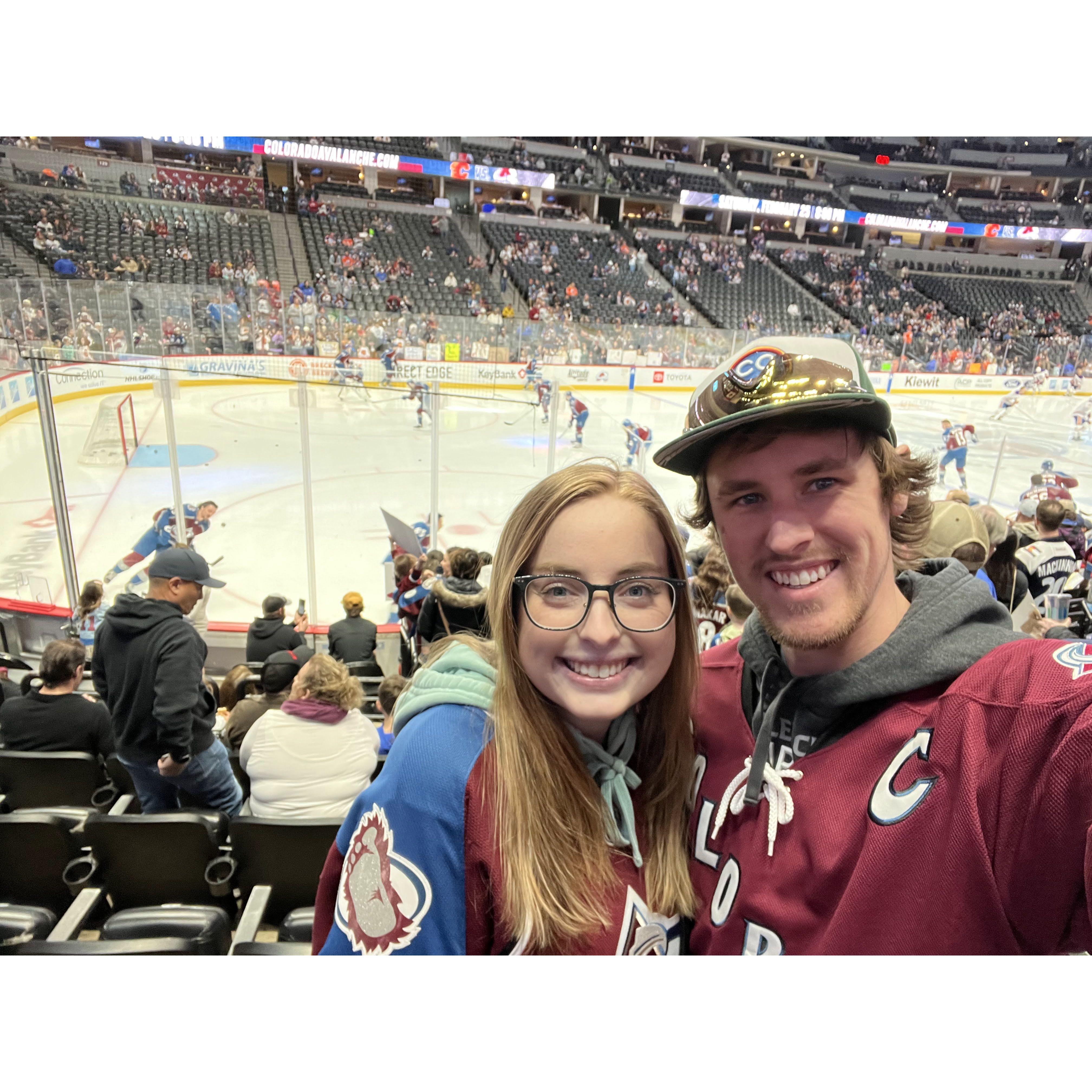 Enjoying one of many Colorado Avalanche games