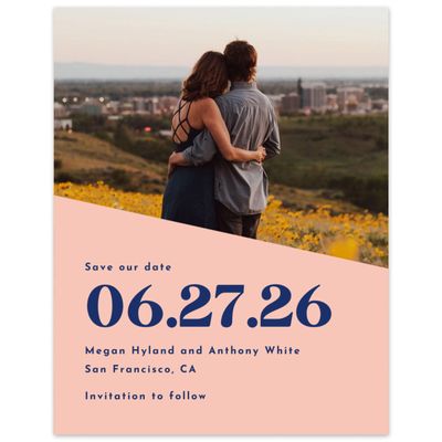 Peach Blush, Orange Wedding Digital Save the Date - Zesty Photo