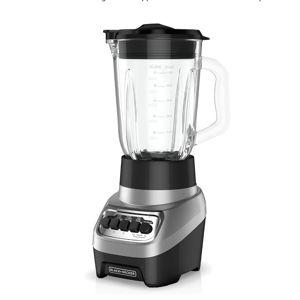 BLACK+DECKER PowerCrush Countertop Blender, 6-Cup Glass Jar, For Smoothies and More, Stainless Steel Blade, 4 Speed Settings to Puree, Crush Ice, Chop, Dice, and Pulse, Dishwasher Safe, 700W Motor