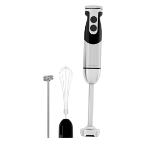 MegaWise Stainless Steel Titanium Reinforced 3-in-1 Immersion Hand Blender, Powerful with 80% Sharper Blades, 12-Speed Corded Blender, Including Whisk and Milk Frother (3-in 1 Black)
