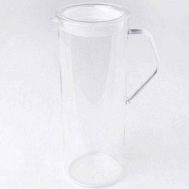GLASS HANDLED WATER PITCHER