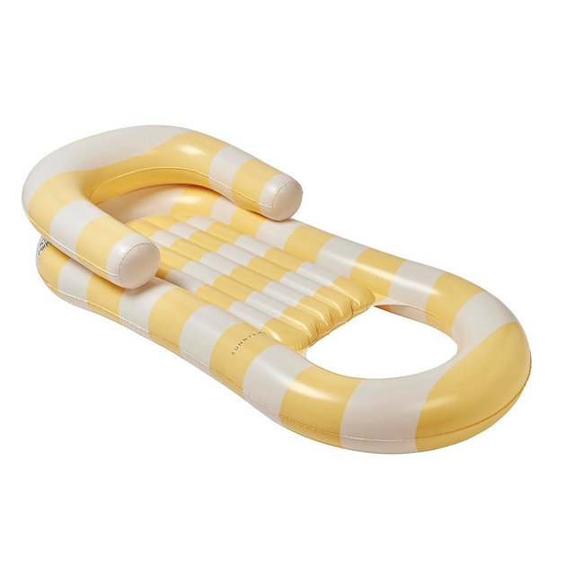 Laze & Lounge Float, La Mer Limon Stripe, PVC, 62.2x29.13x14.17 in, 2.51 lbs