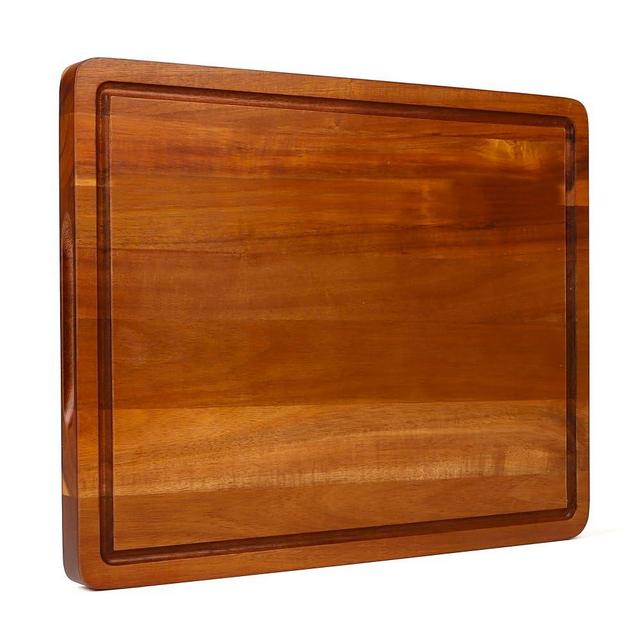 DeeDear Wood Cutting Board 16.5x13 Inch Large Reversible Chopping Block with Handles and Juice Groove, Acacia Wood Butcher Block Extra Thick Wooden Chopping Board Meat Board Cheese Board