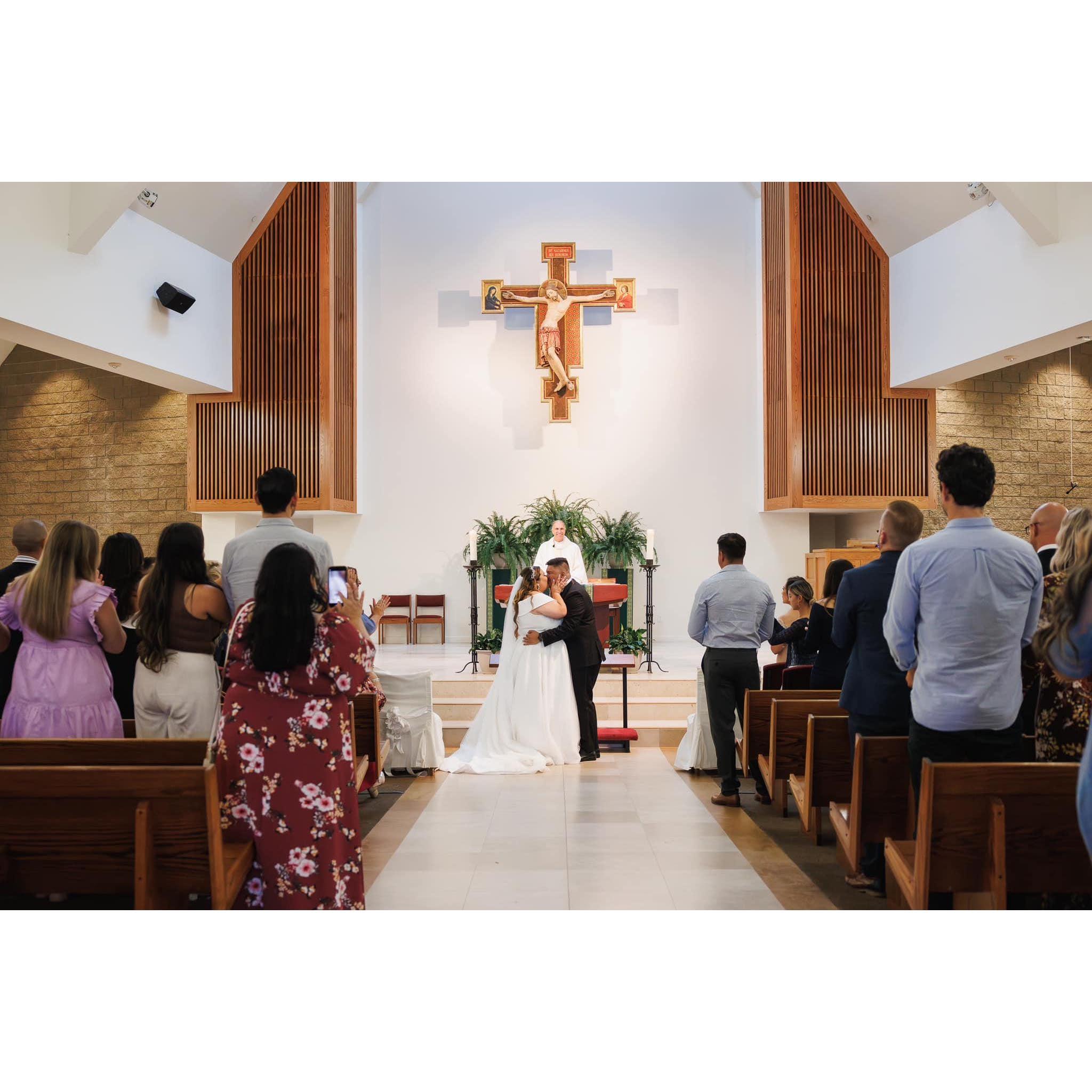 First kiss as husband and wife!