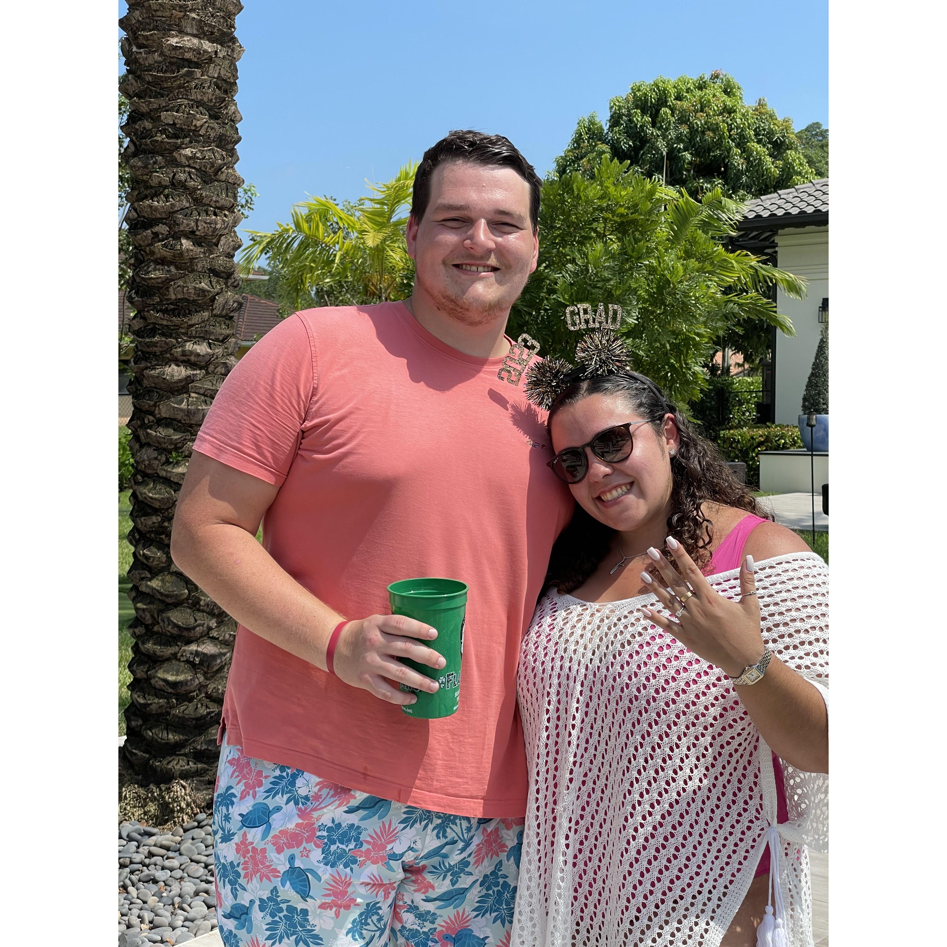 The day we got engaged, I turned 22, and I graduated with my undergrad!