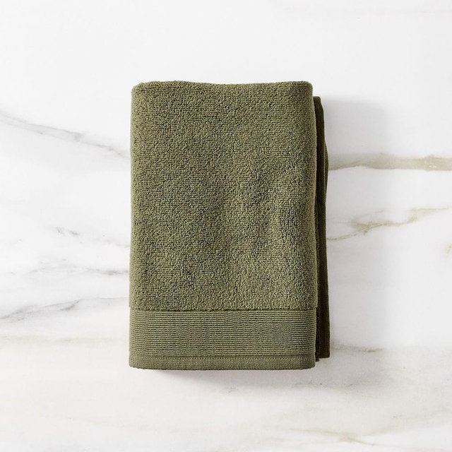 Plush Fibrosoft Organic Towel, Hand Towel, Dark Olive 