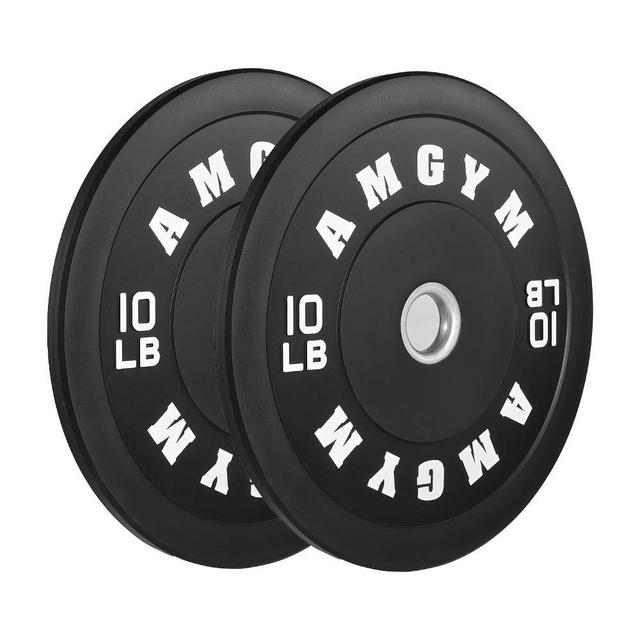 AMGYM LB Bumper Plates Olympic Weight Plates, Bumper Weight Plates, Steel Insert, Strength Training