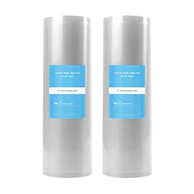 KOIOS Vacuum Sealer Bags, 8”x16” Vacuum Sealer Rolls, Commercial Grade Bag Rolls for FoodSaver and Sous Vide - BPA Free & FDA Approved, 2PACK